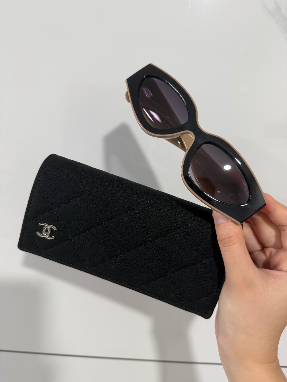 Chanel Cat-Eye Sunglasses with CC Emblem